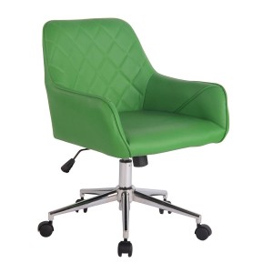 Silla de Oficina DARRY, en Piel con Costuras, Negro