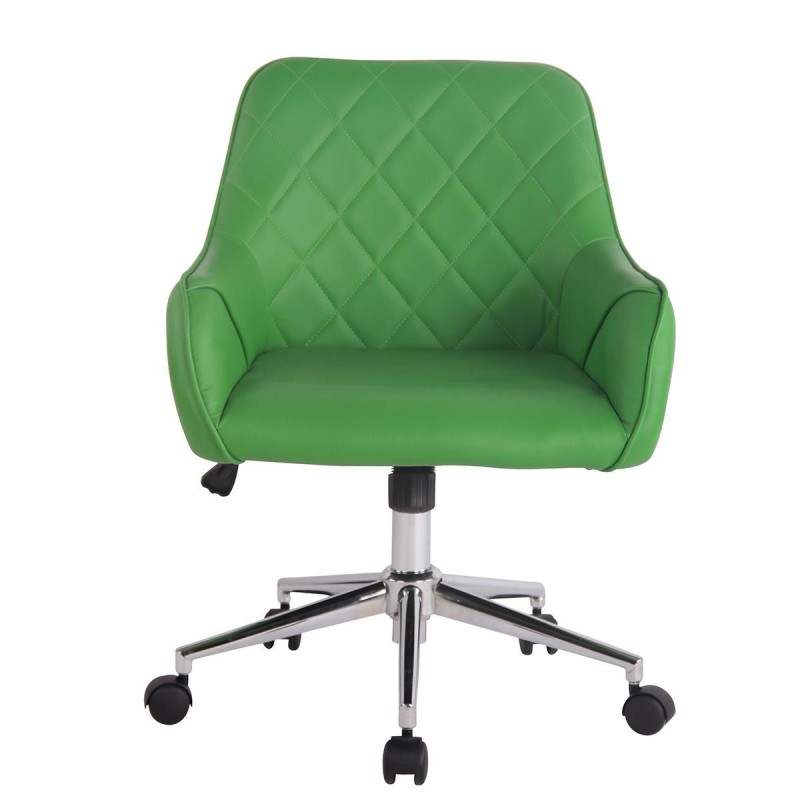 Silla de Oficina DARRY, en Piel con Costuras, Negro