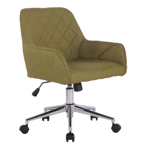 Silla de Oficina DARRY, en Piel con Costuras, Negro