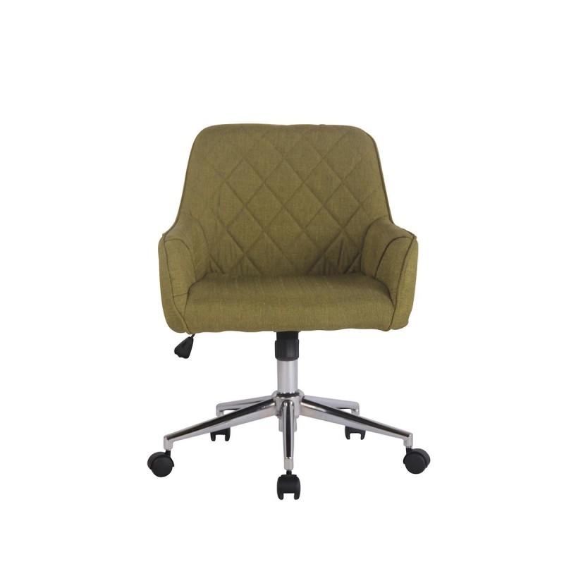 Silla de Oficina DARRY, en Piel con Costuras, Negro