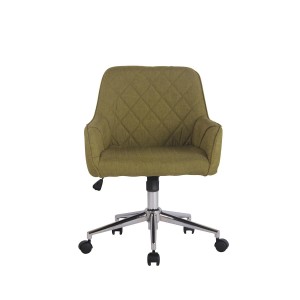 Silla de Oficina DARRY, en Piel con Costuras, Negro