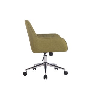 Silla de Oficina DARRY, en Piel con Costuras, Negro