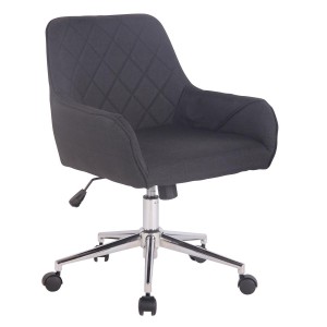 Silla de Oficina DARRY, en Piel con Costuras, Negro