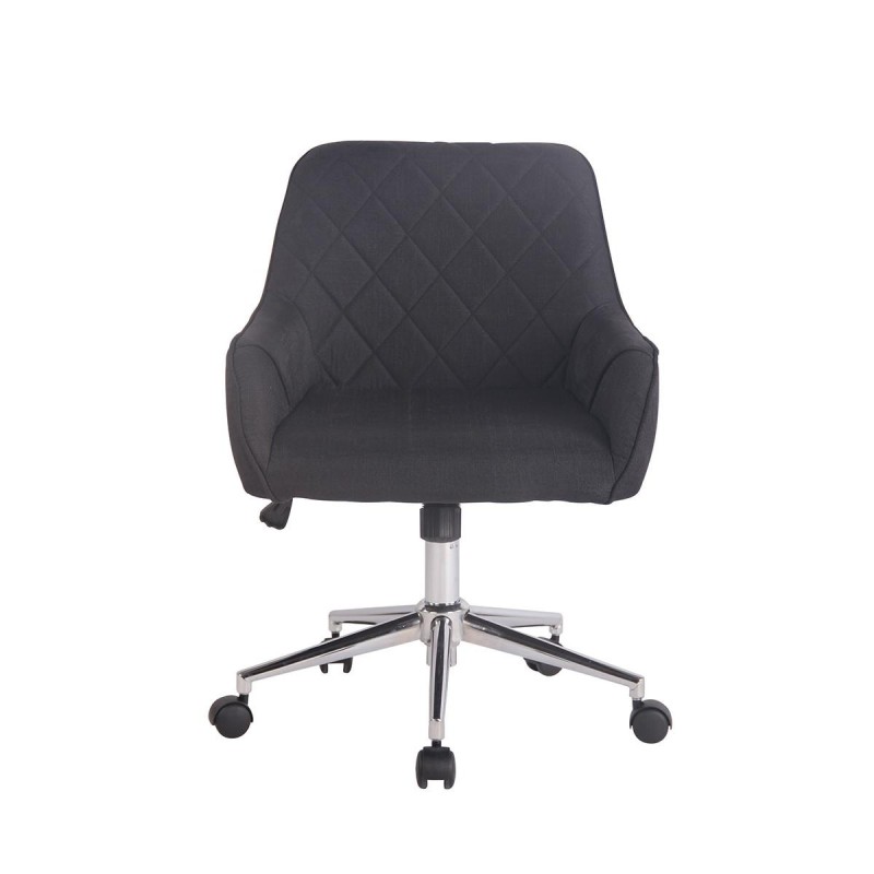 Silla de Oficina DARRY, en Piel con Costuras, Negro