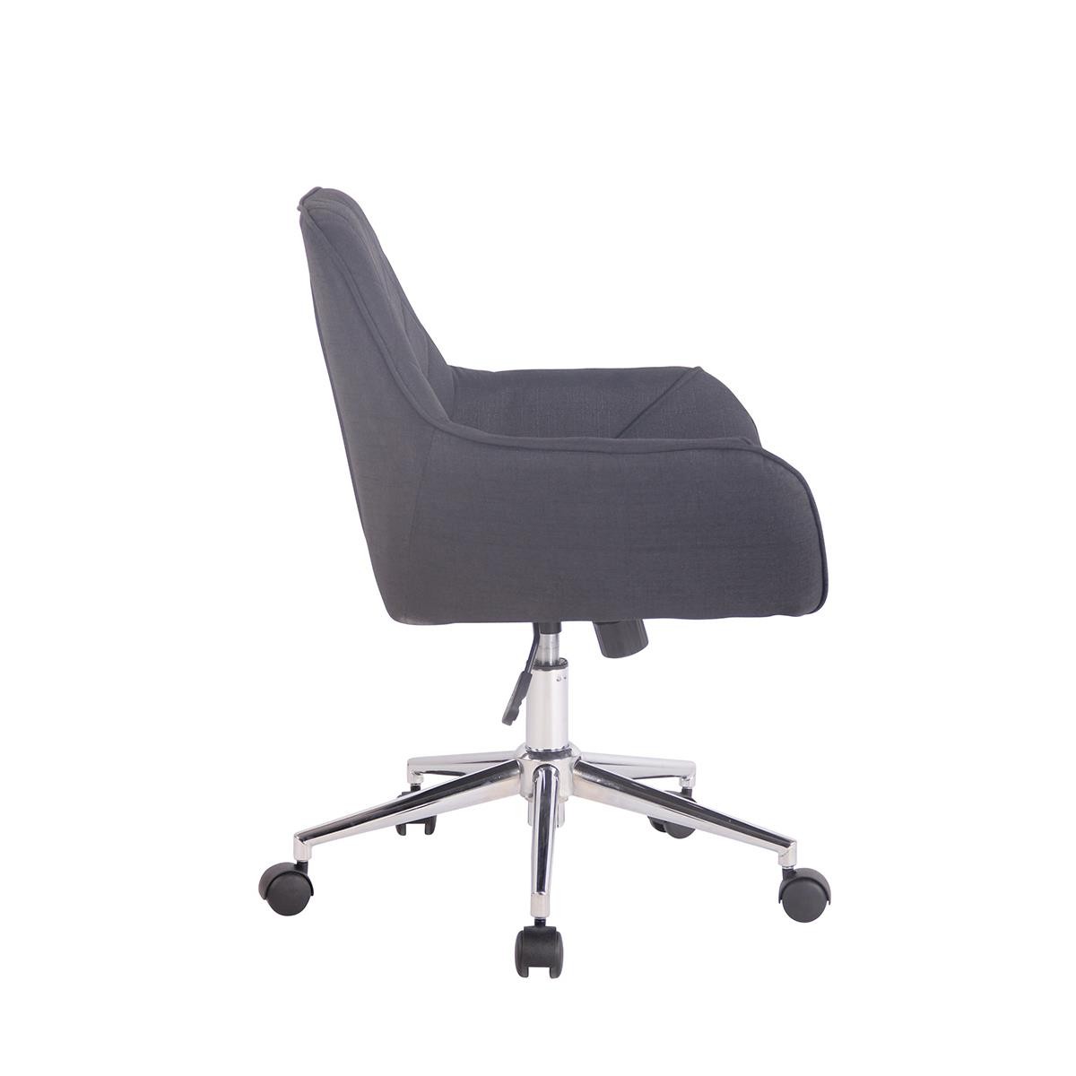 Silla de Oficina DARRY TELA, Estructura Metálica, con Costuras, Negro