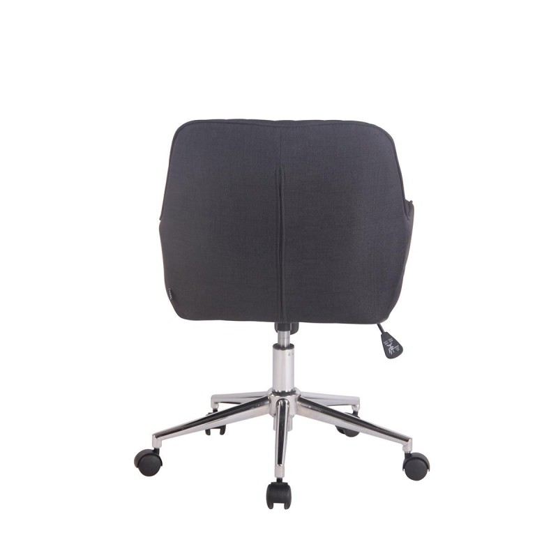 Silla de Oficina DARRY, en Piel con Costuras, Negro