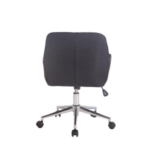 Silla de Oficina DARRY, en Piel con Costuras, Negro