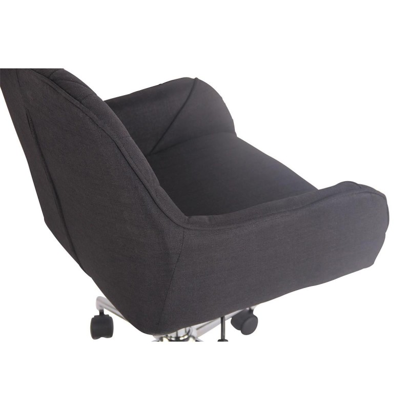 Silla de Oficina DARRY, en Piel con Costuras, Negro