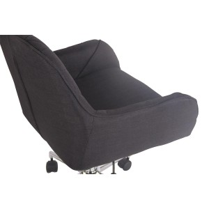Silla de Oficina DARRY, en Piel con Costuras, Negro
