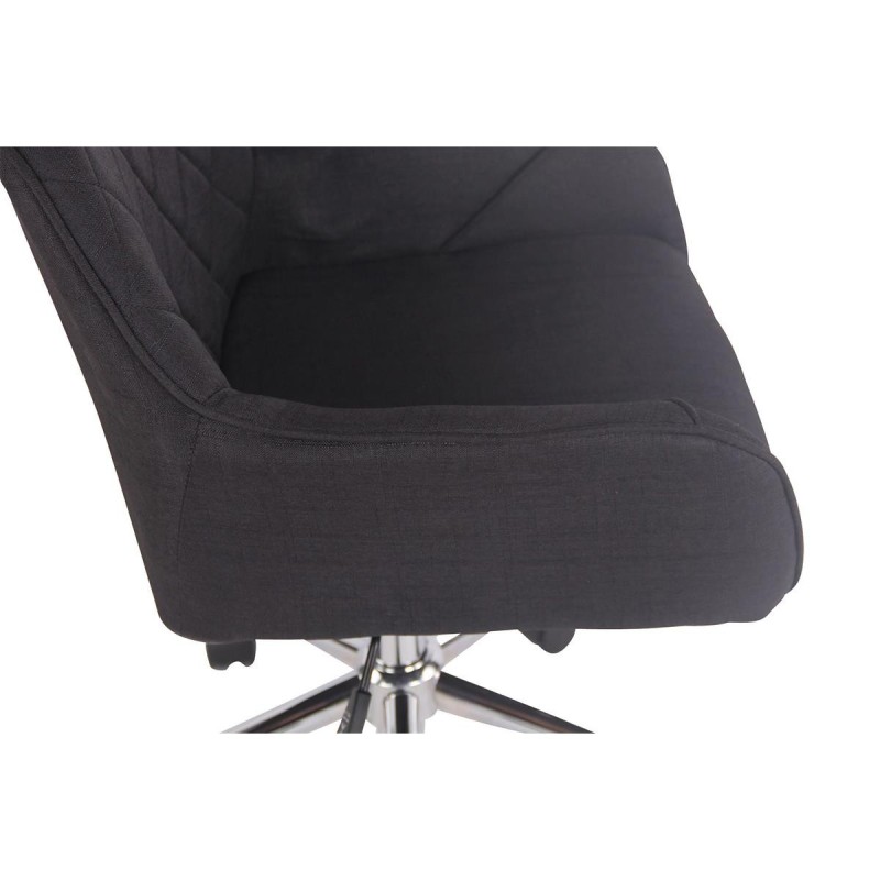 Silla de Oficina DARRY, en Piel con Costuras, Negro