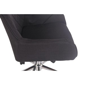 Silla de Oficina DARRY, en Piel con Costuras, Negro