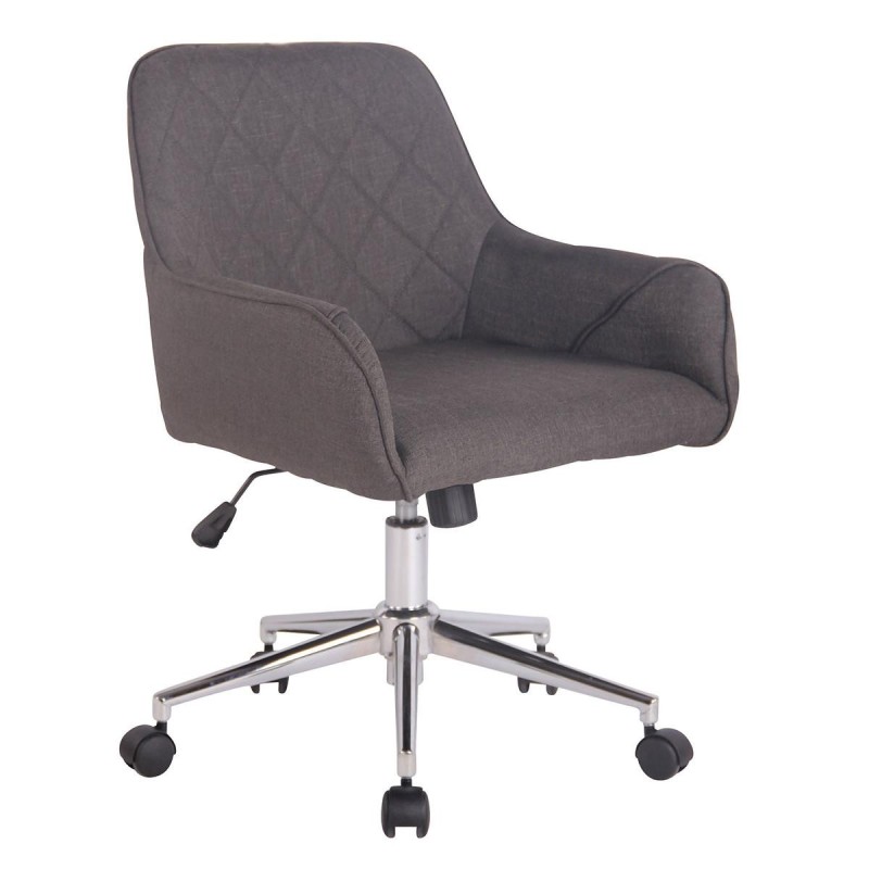 Silla de Oficina DARRY, en Piel con Costuras, Negro