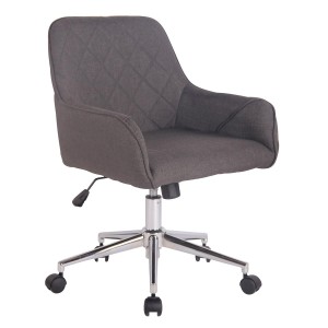 Silla de Oficina DARRY, en Piel con Costuras, Negro