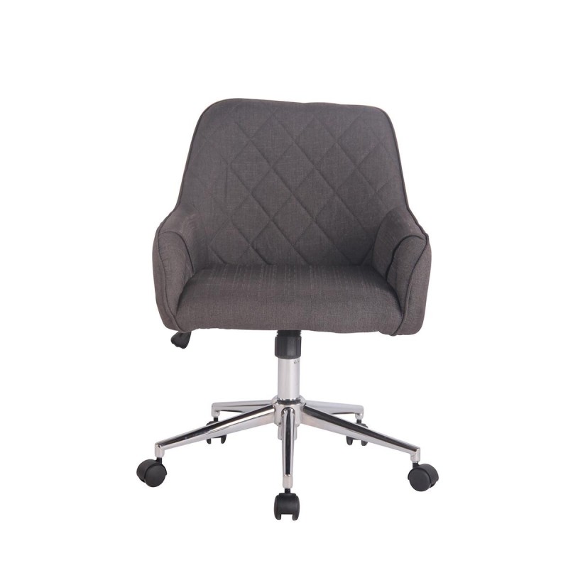 Silla de Oficina DARRY, en Piel con Costuras, Negro