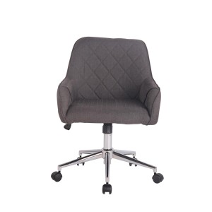 Silla de Oficina DARRY, en Piel con Costuras, Negro