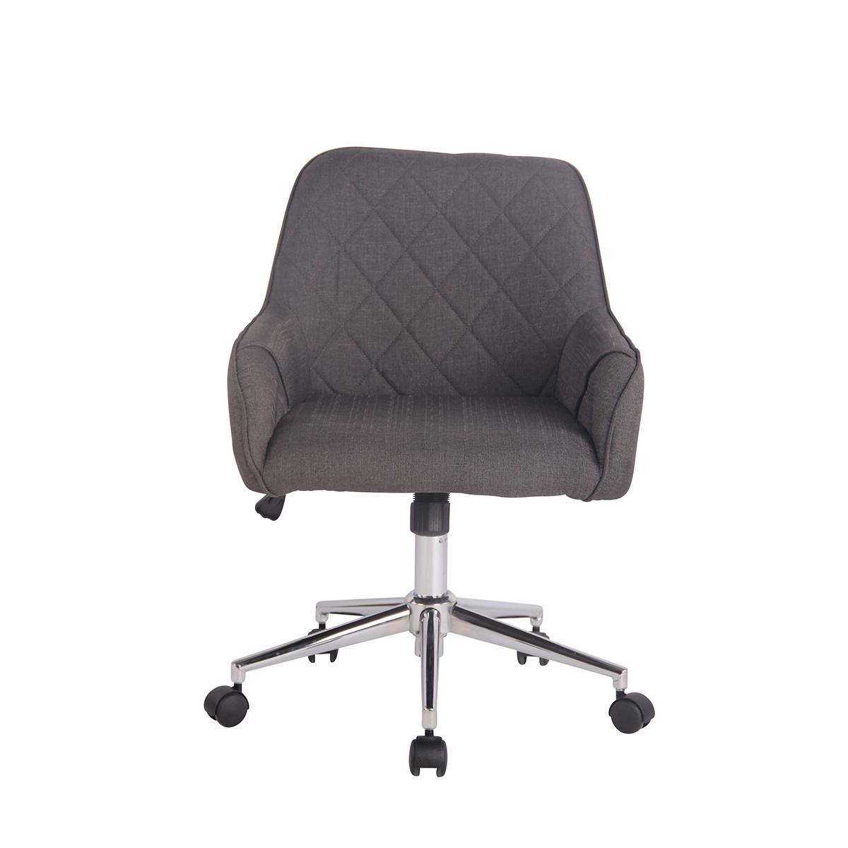 Silla de Oficina DARRY TELA, Estructura Metálica, con Costuras, Negro