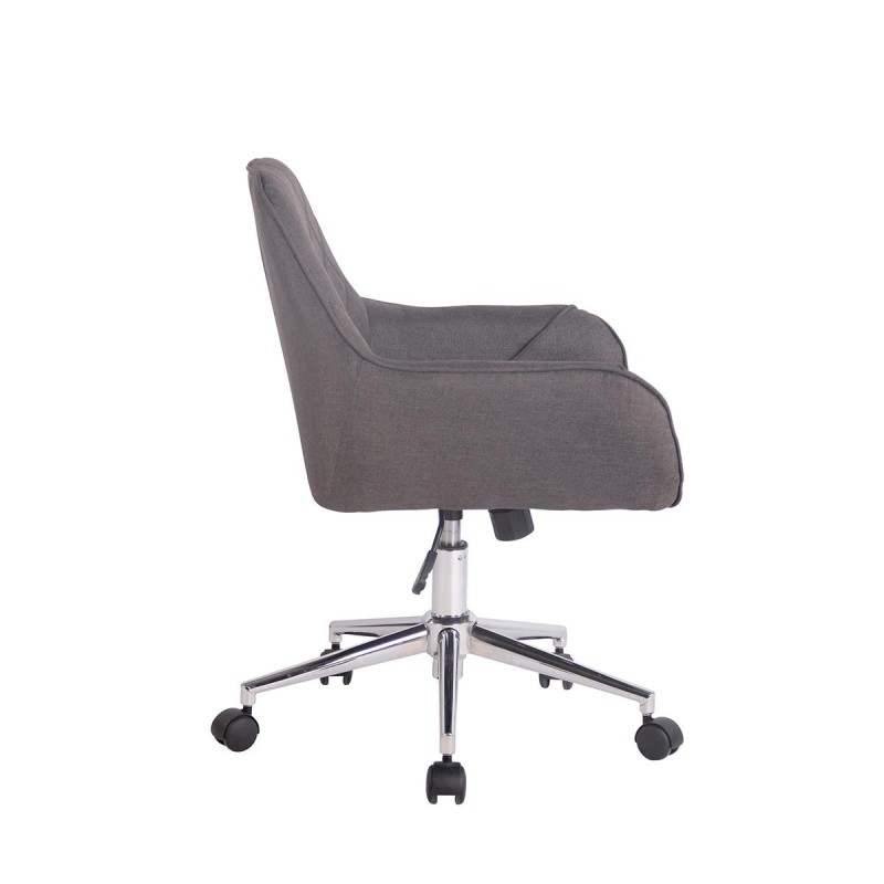 Silla de Oficina DARRY, en Piel con Costuras, Negro