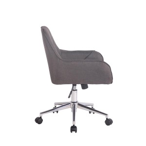 Silla de Oficina DARRY, en Piel con Costuras, Negro