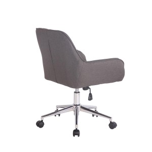 Silla de Oficina DARRY, en Piel con Costuras, Negro