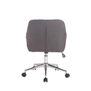 Silla de Oficina DARRY, en Piel con Costuras, Negro
