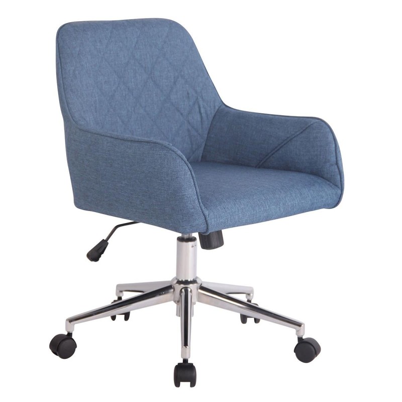 Silla de Oficina DARRY, en Piel con Costuras, Negro