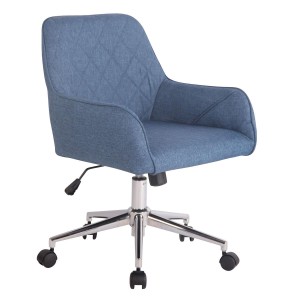 Silla de Oficina DARRY, en Piel con Costuras, Negro