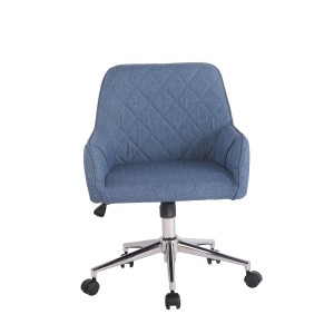 Silla de Oficina DARRY, en Piel con Costuras, Negro