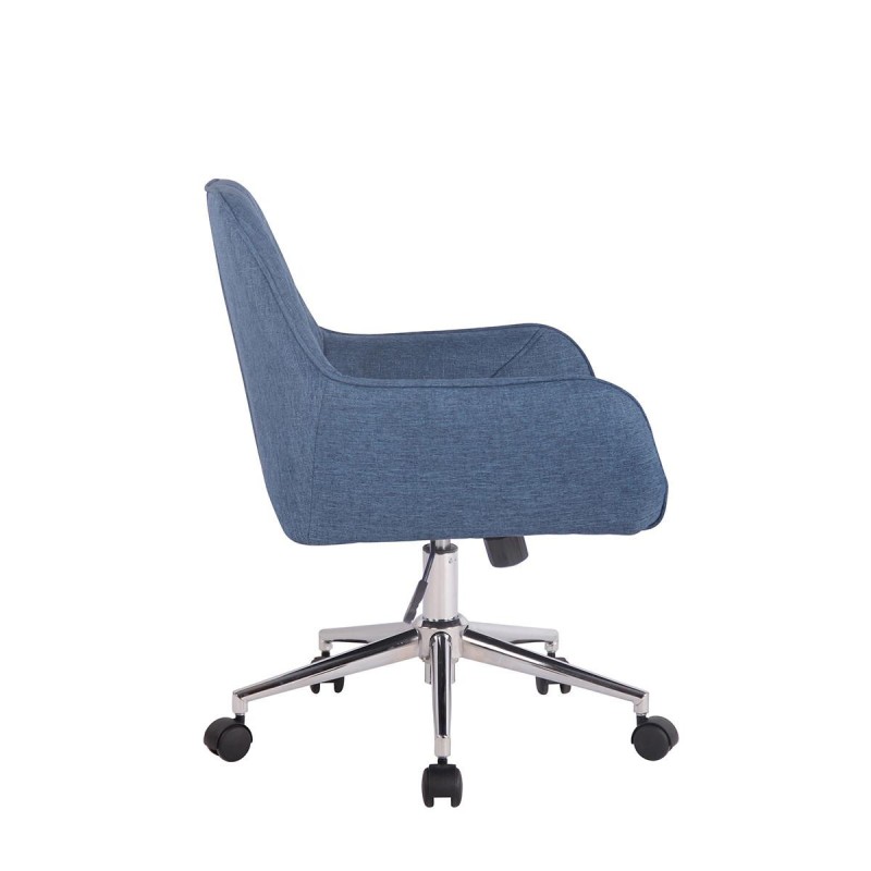 Silla de Oficina DARRY, en Piel con Costuras, Negro