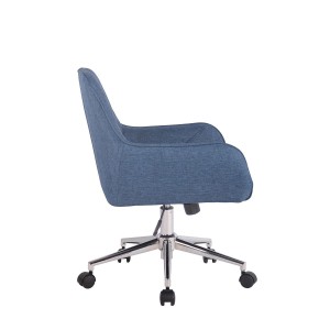 Silla de Oficina DARRY, en Piel con Costuras, Negro