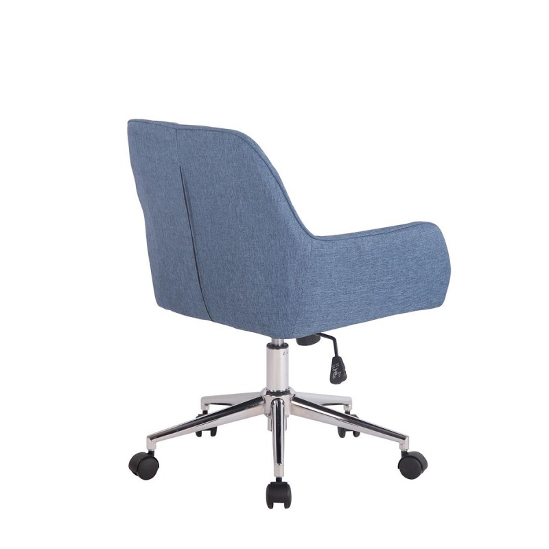 Silla de Oficina DARRY, en Piel con Costuras, Negro
