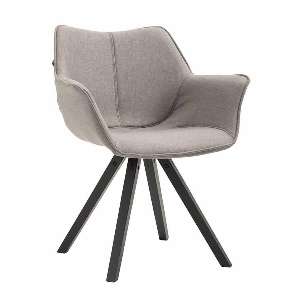 Silla de Confidente TULIP, Cómoda y Moderna, Patas de Madera, en Tela Negra