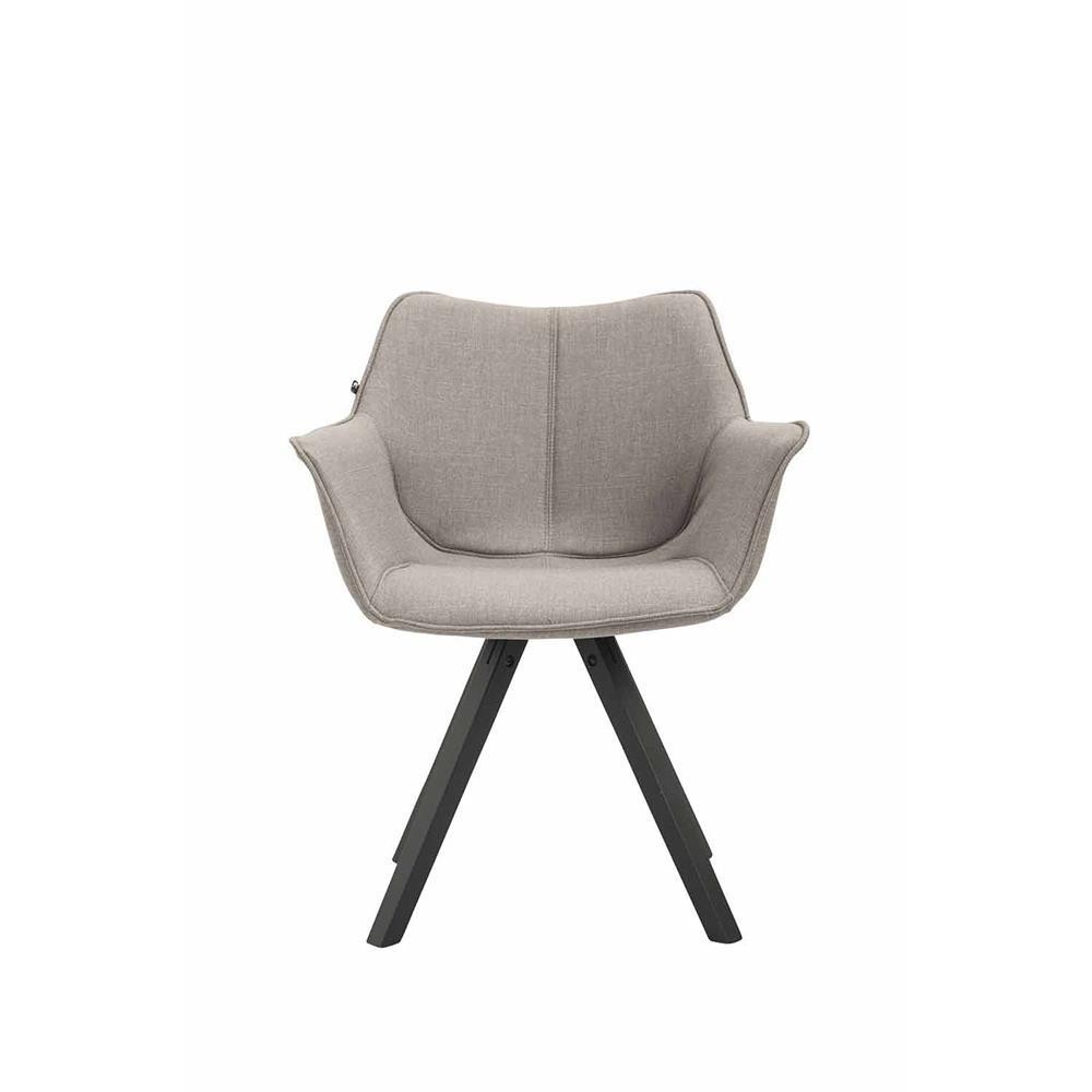 Silla de Confidente TULIP, Cómoda y Moderna, Patas de Madera, en Tela Negra