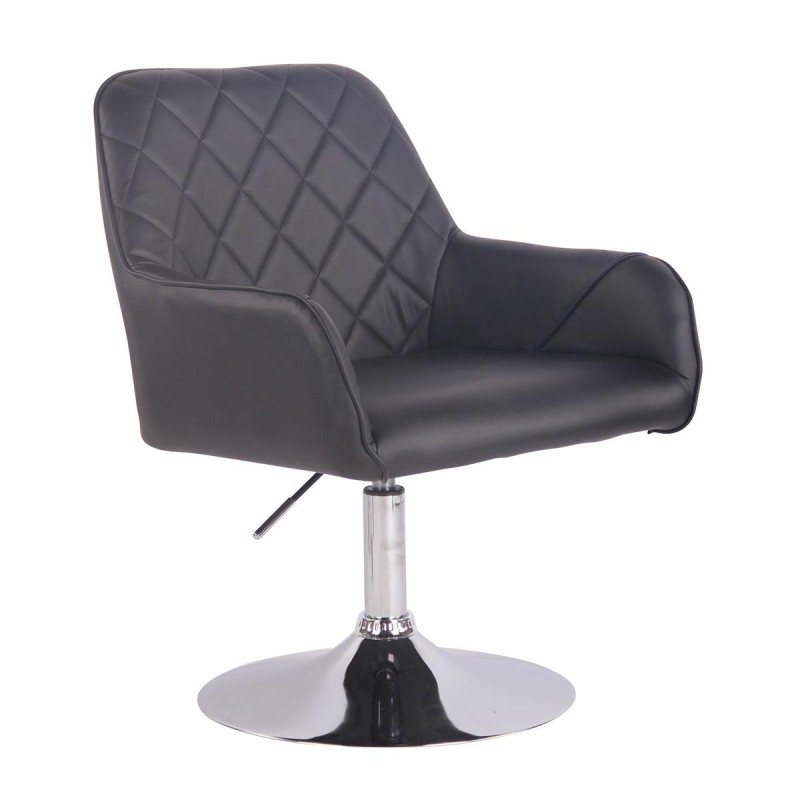 Silla de Confidente DARRY BASE, en Piel con Costuras, Negra