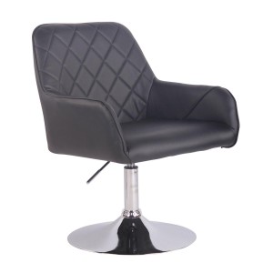 Silla de Confidente DARRY BASE, en Piel con Costuras, Negra
