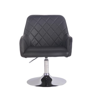 Silla de Confidente DARRY BASE, en Piel con Costuras, Negra 2