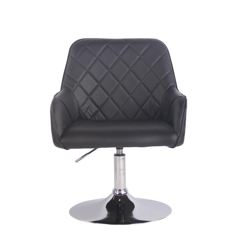 Silla de Confidente DARRY BASE, en Piel con Costuras, Negra