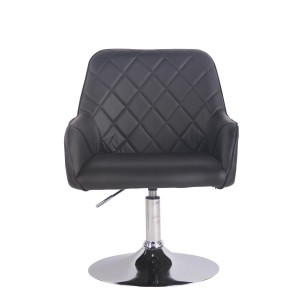 Silla de Confidente DARRY BASE, en Piel con Costuras, Negra