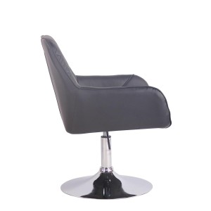 Silla de Confidente DARRY BASE, en Piel con Costuras, Negra