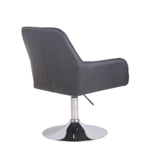 Silla de Confidente DARRY BASE, en Piel con Costuras, Negra