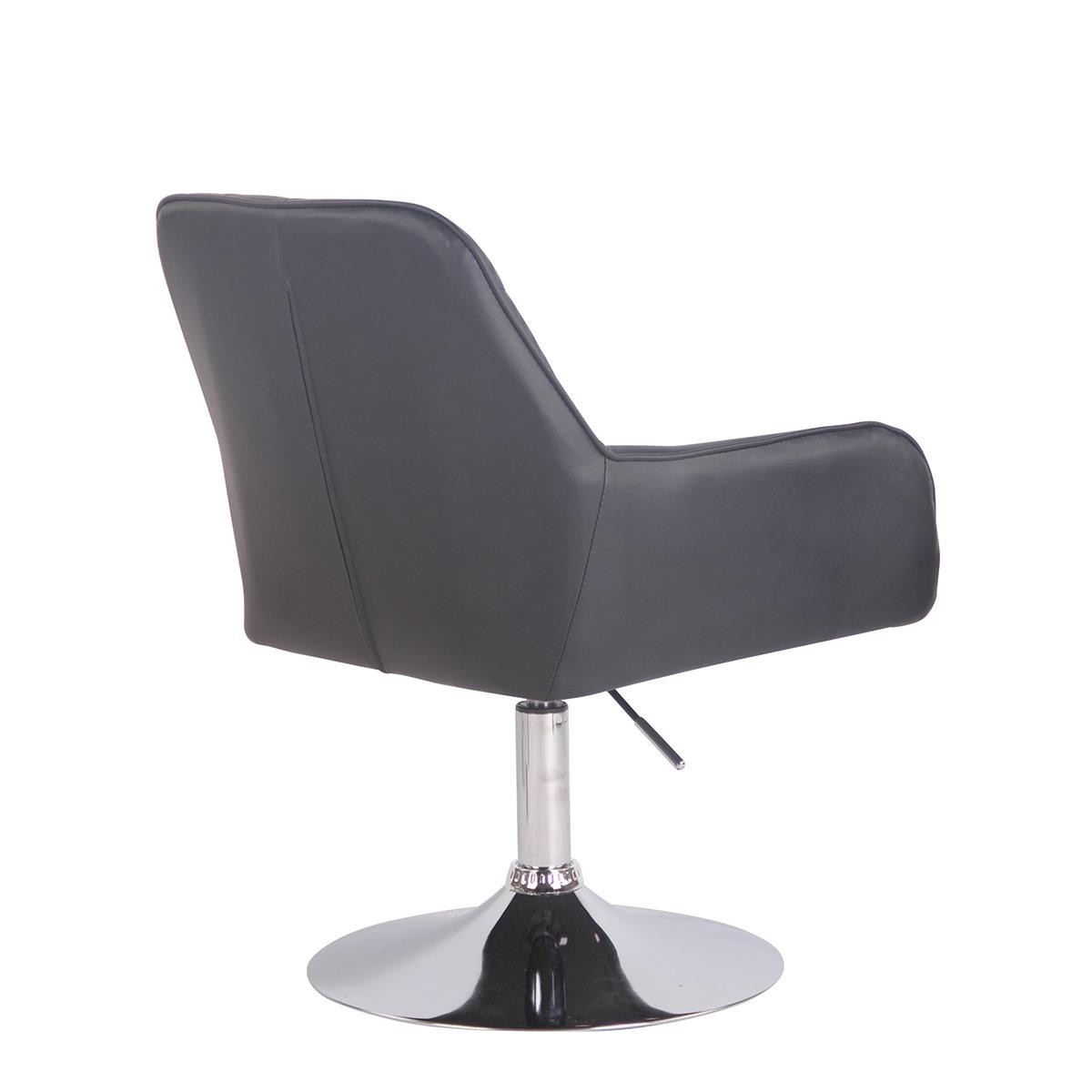 Silla de Confidente DARRY BASE, Estructura Metálica, en Piel con Costuras, Negro