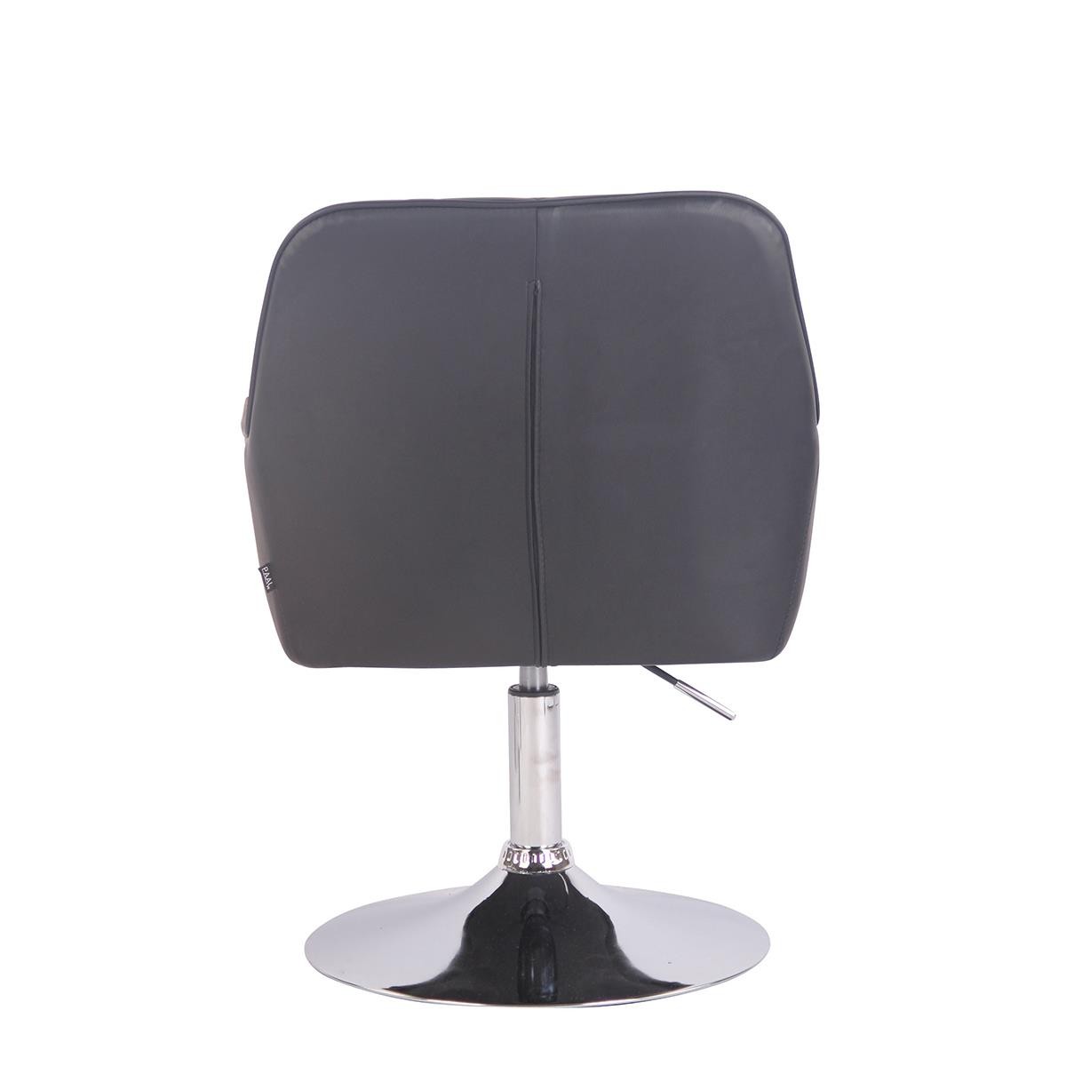 Silla de Confidente DARRY BASE, Estructura Metálica, en Piel con Costuras, Negro