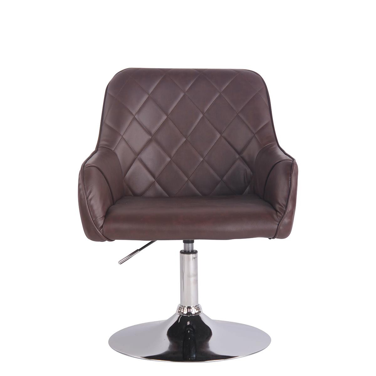 Silla de Confidente DARRY BASE, Estructura Metálica, en Piel con Costuras, Negro
