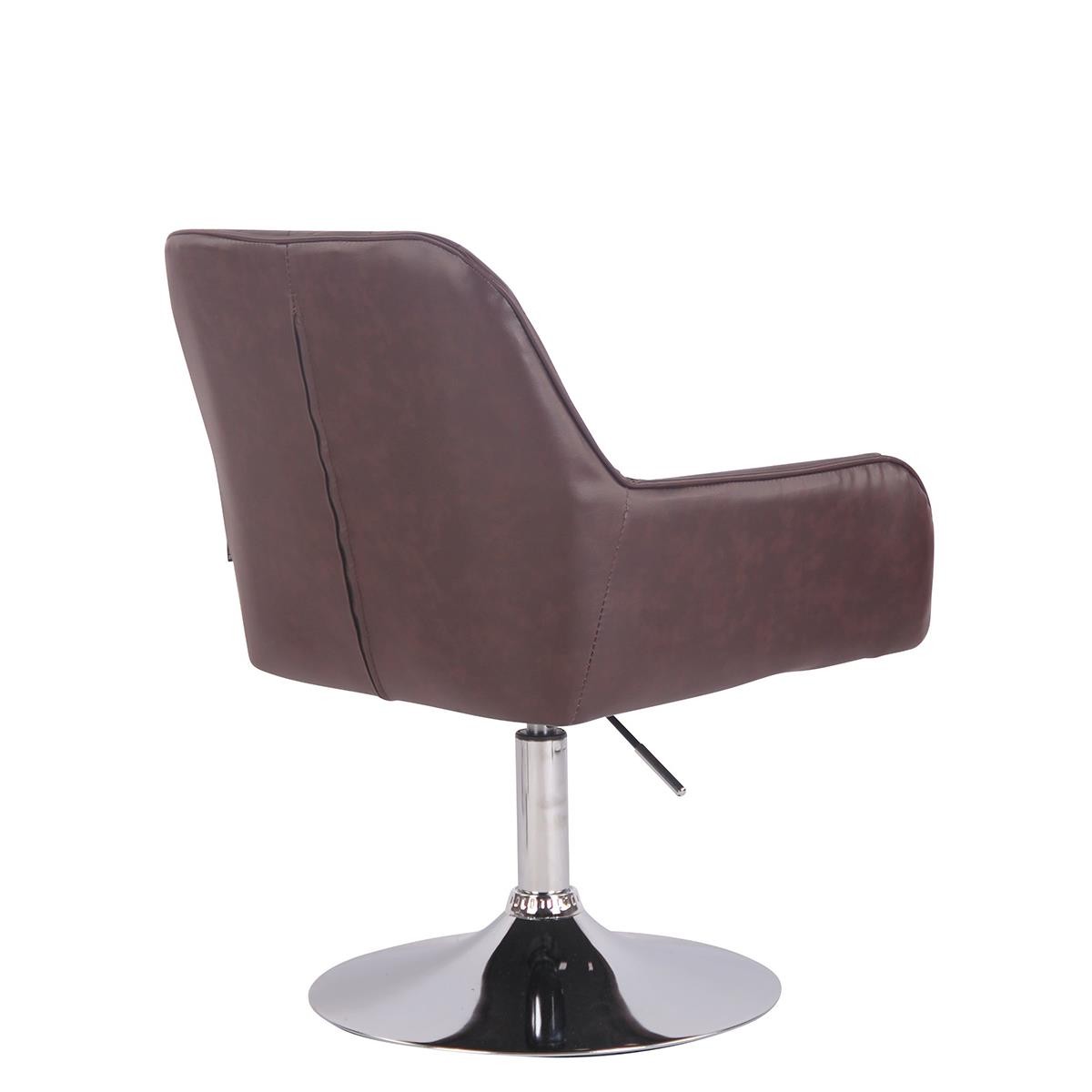 Silla de Confidente DARRY BASE, Estructura Metálica, en Piel con Costuras, Negro
