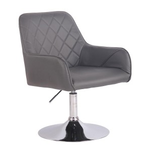 Silla de Confidente DARRY BASE, en Piel con Costuras, Negra