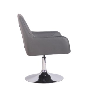 Silla de Confidente DARRY BASE, en Piel con Costuras, Negra