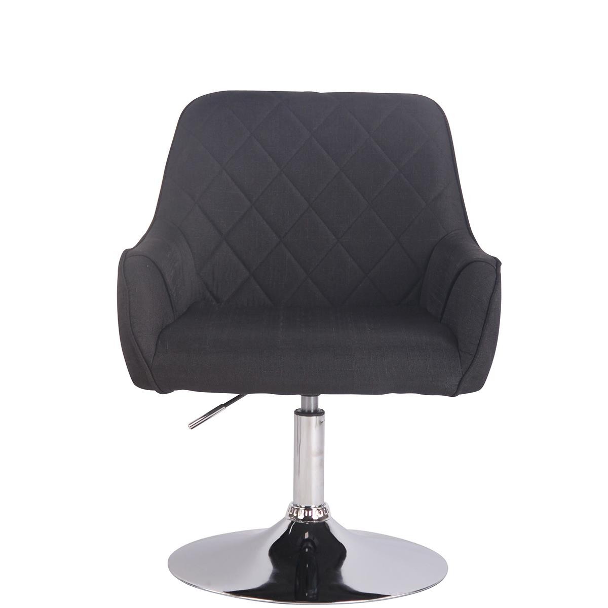 Silla de Confidente DARRY BASE TELA, Estructura Metálica, con Costuras, Negro