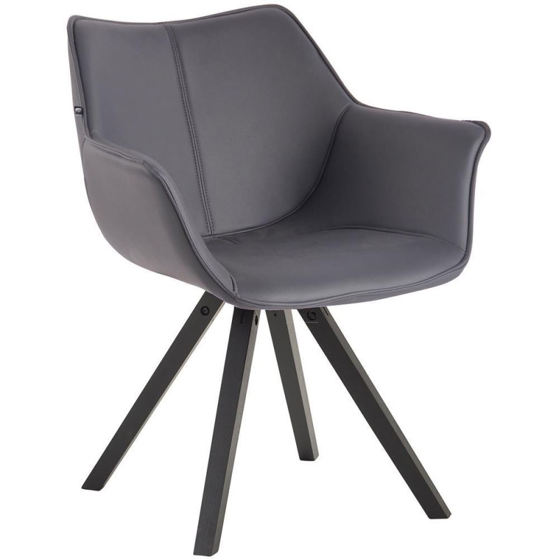 Silla de Confidente TULIP PIEL, Diseño Exclusivo, Color Negro