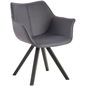 Silla de Confidente TULIP PIEL, Diseño Exclusivo, Color Negro