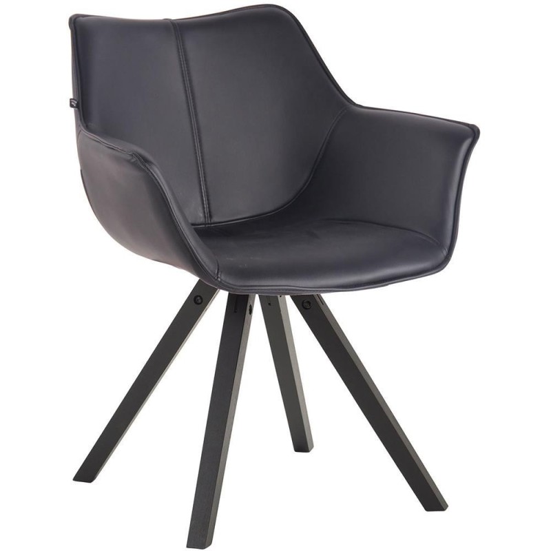 Silla de Confidente TULIP PIEL, Diseño Exclusivo, Color Negro