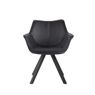 Silla de Confidente TULIP PIEL, Diseño Exclusivo, Color Negro 2